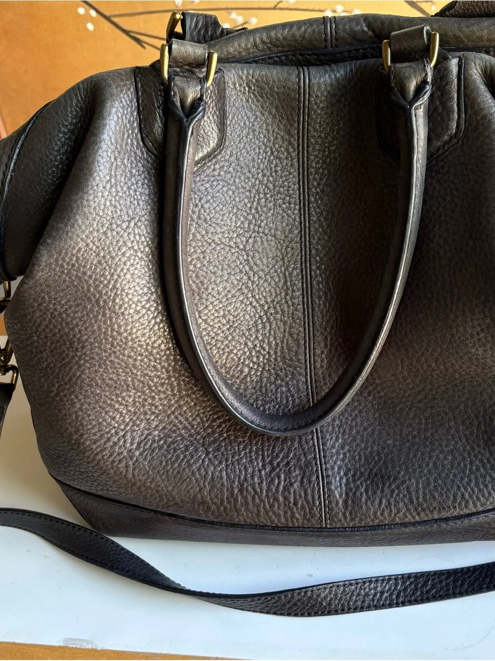 Madewell Black Pebbled Leather Satchel with Removable Strap - Picture 2 of 6